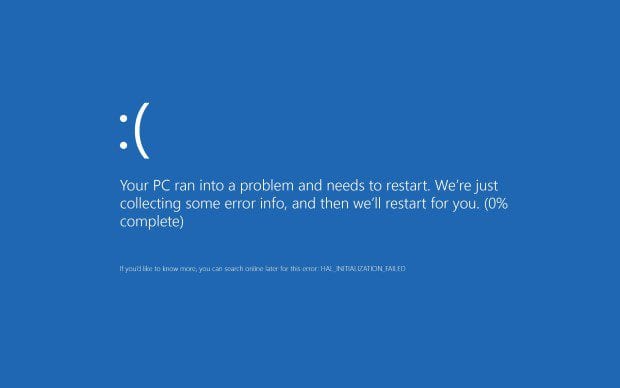 Blue screen of death