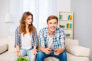 gaming annoyed girlfriend