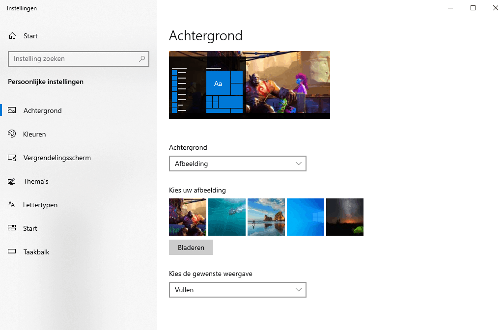 Windows 10 achtergrond aanpassen
