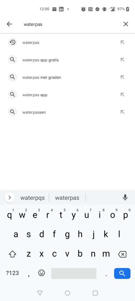 Zoek naar waterpas-apps