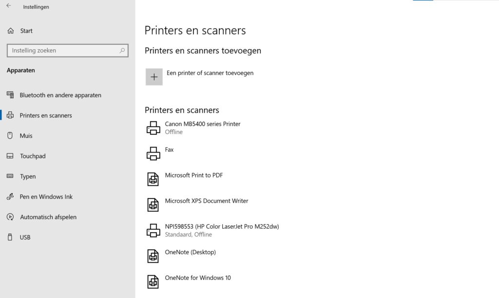 stap 1 - standaardprinter instellen