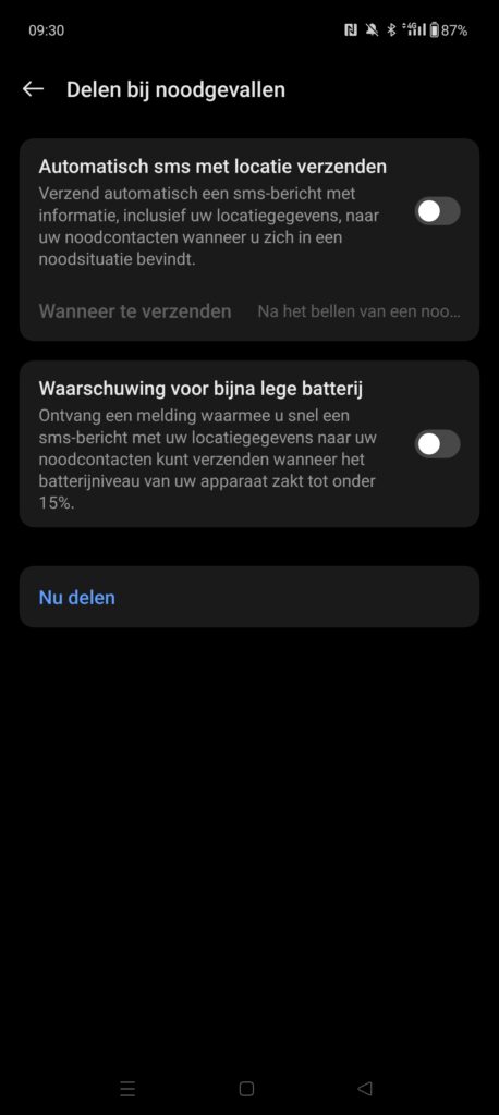 Delen bij noodgevallen