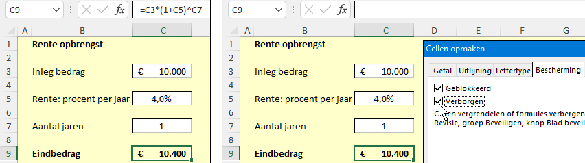 Cellen opmaken Bescherming Verborgen