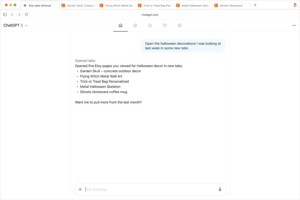 ChatGPT Atlas browser memories
