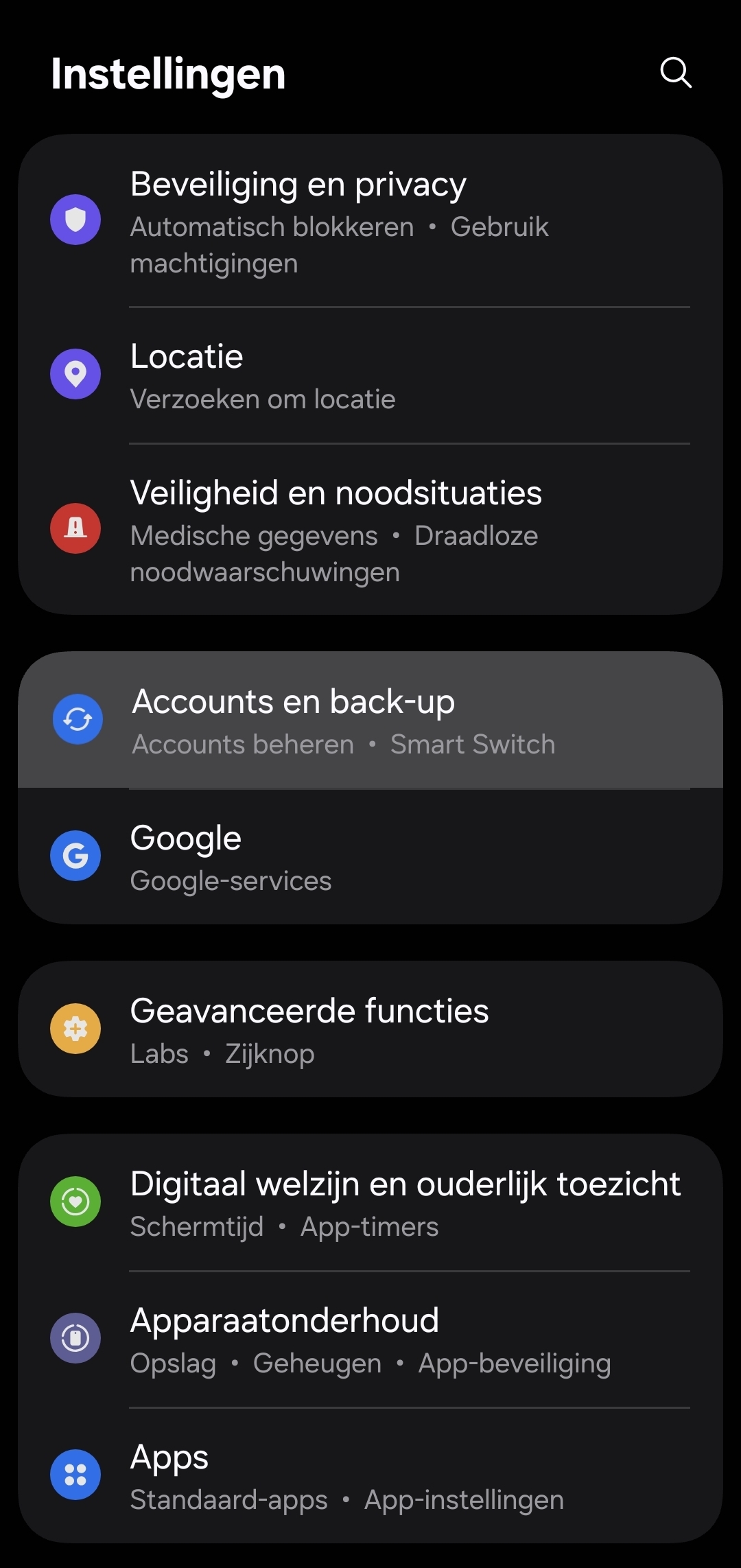 Android back-up maken