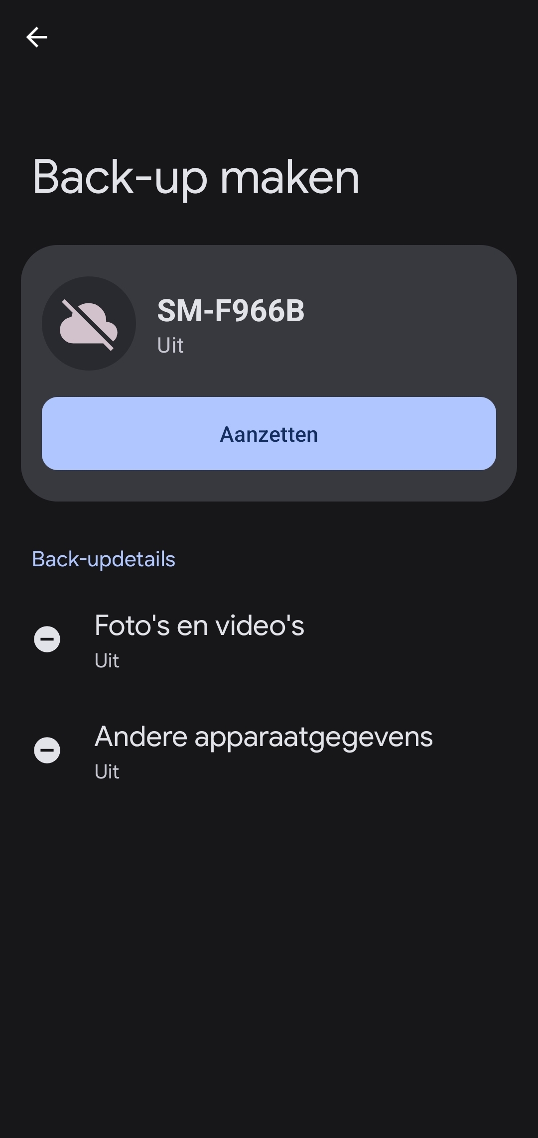 Android back-up maken
