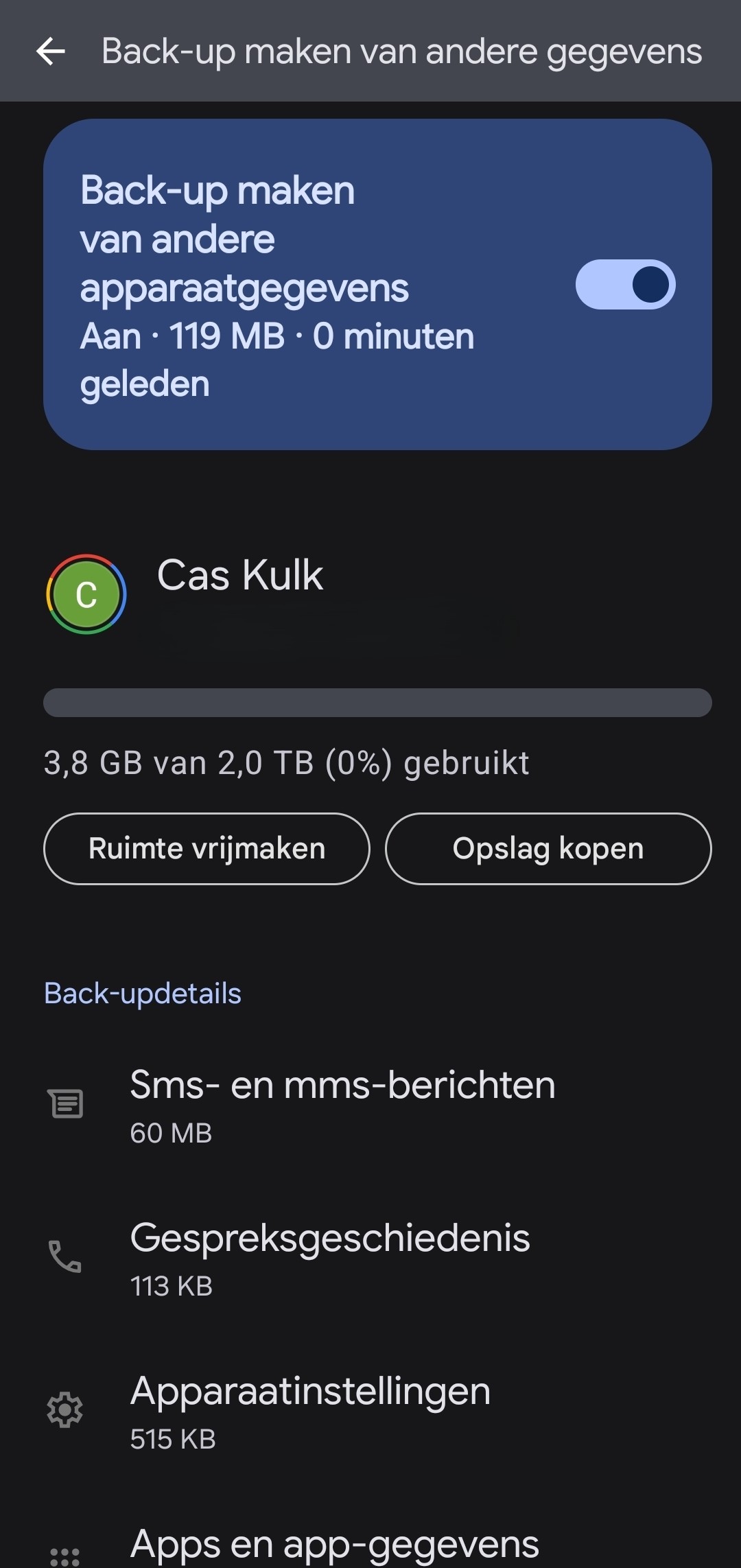Android back-up maken