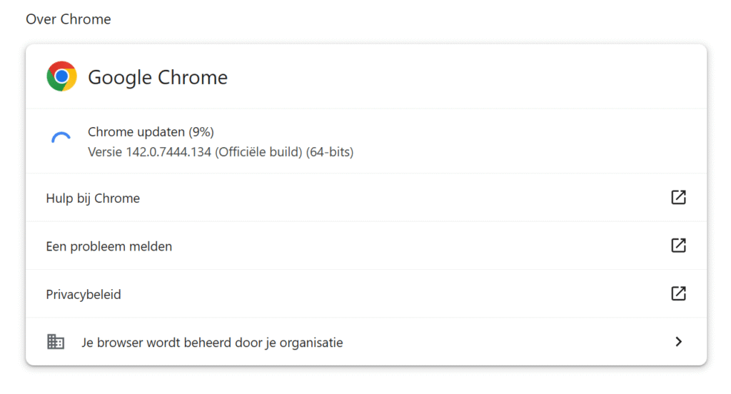 Google Chrome updaten
