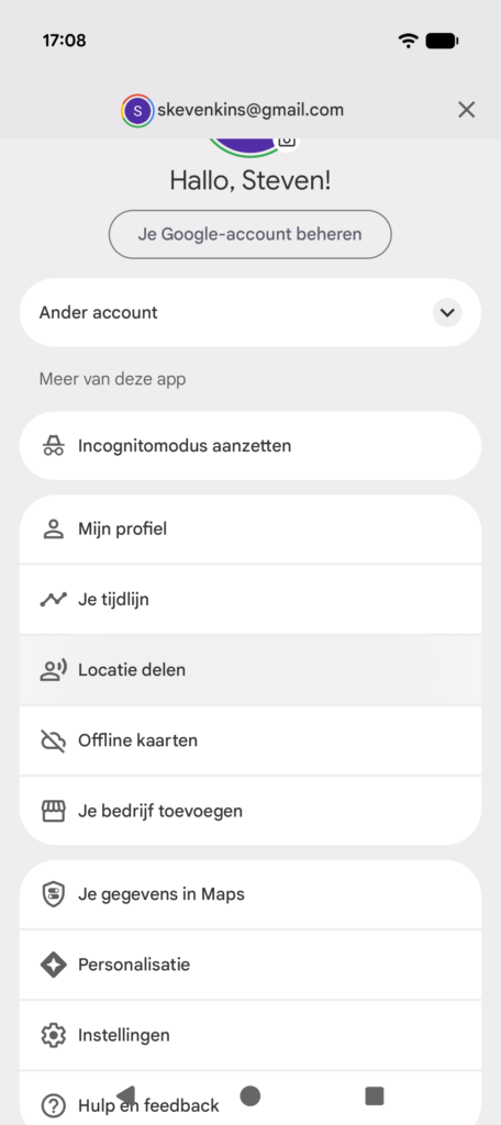 google account instellingen
