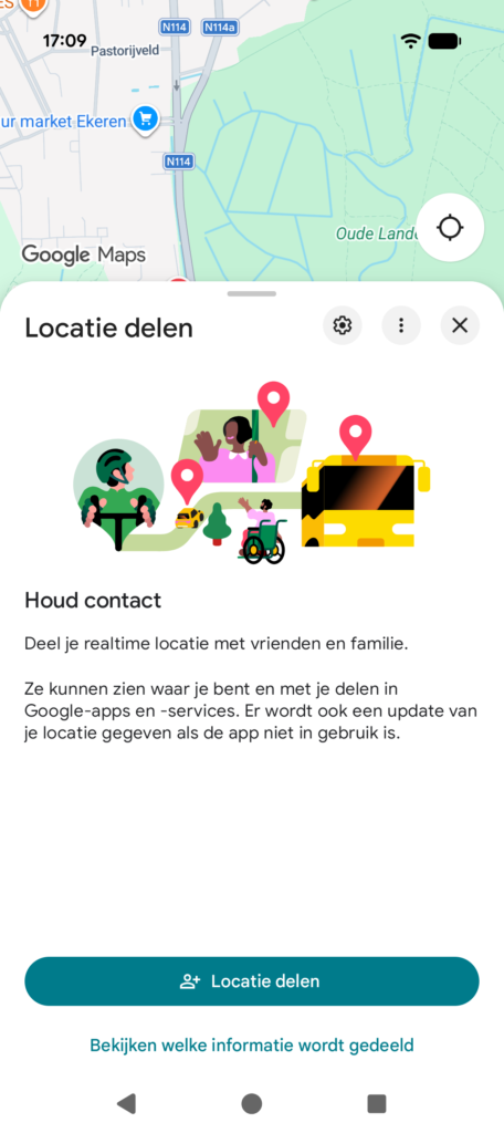 Google Maps locatie delen