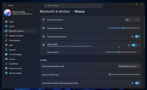 haptische feedback windows 11