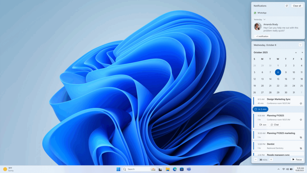 agenda view windows 11