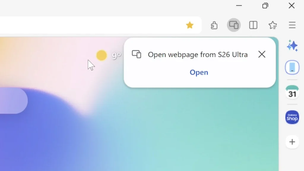 Samsung browser mobile to pc