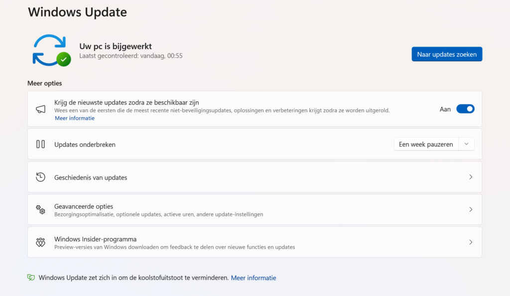 windows updates uitstellen