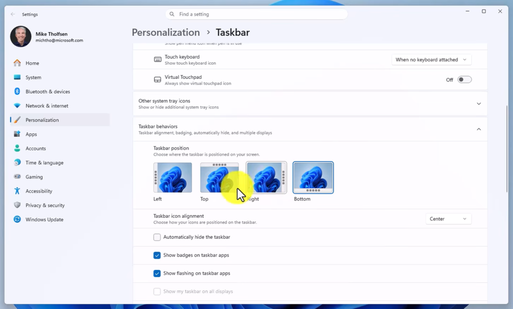 taakbalk Windows 11