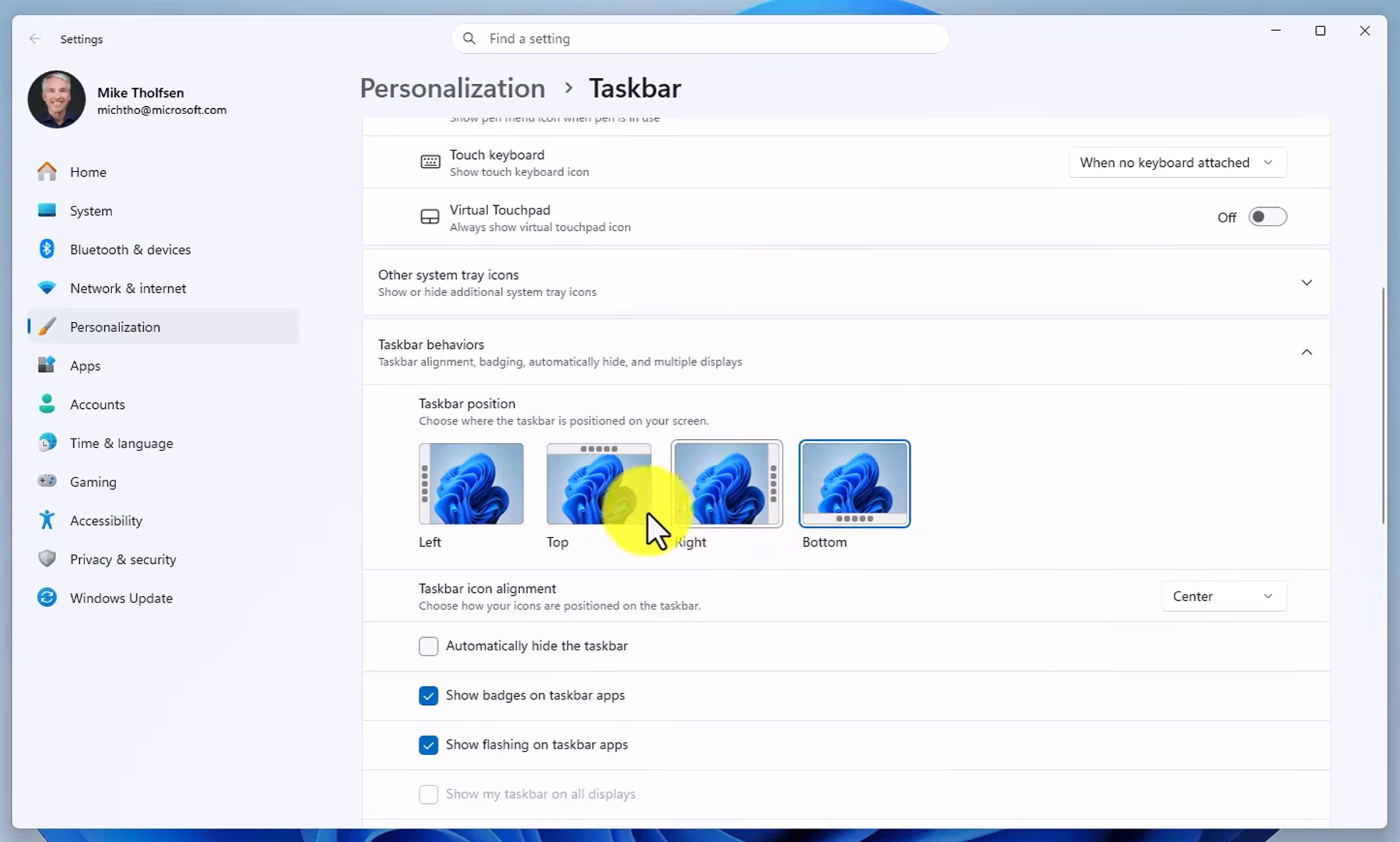 taakbalk Windows 11