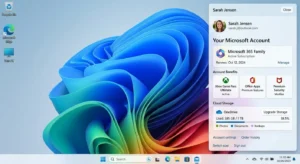 Microsoft account flyout