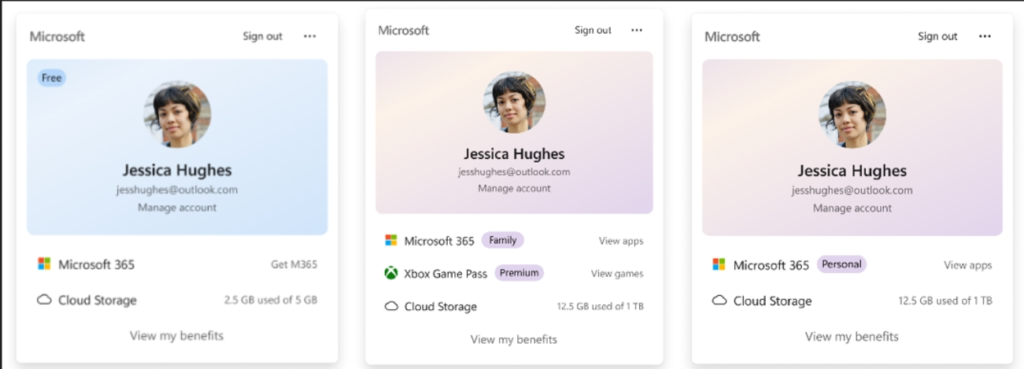 microsoft account flyout