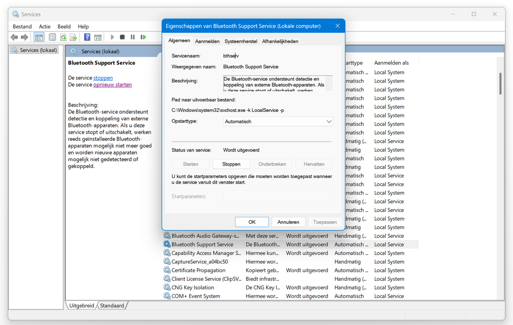Bluetooth Support Service